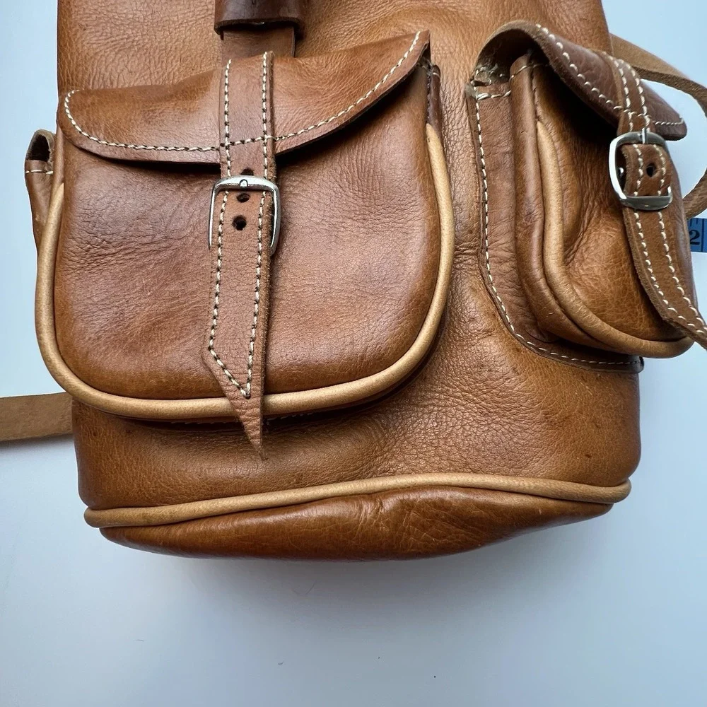 Unbranded handmade leather backpack brown